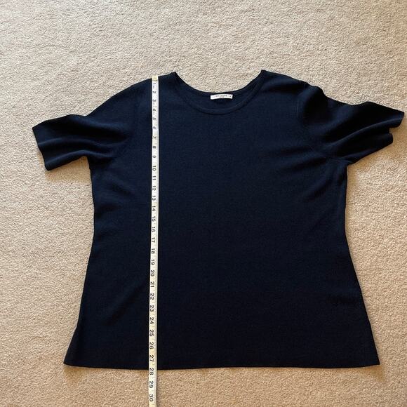 M.M. Lafleur The Choe Top Navy Melange Size 2X Short Sleeve Stretch Knit Office - Picture 6 of 6